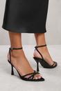 Black Audra Cross Over Strap With Gem Detail Heels, Image 4 of 4