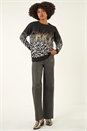 Black Paris Sequin Animal Knit Jumper, Image 2 of 5