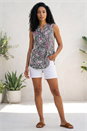 Grey Textured Print Vest Top, Image 3 of 4