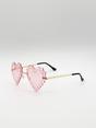 Pink Scallop Heart Sunglasses in Pink, Image 3 of 5