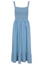 Light Blue Marbella Strappy Shirred Midi Dress, Image 1 of 4