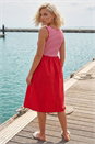 Red Petite Stripe Ribbed Midi Dress , Image 3 of 4