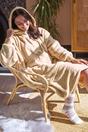 Beige Extra Long Soft Fleece Oversized Snoodie, Image 4 of 4
