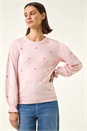 Light Pink Embroidered Floral Knit Top, Image 5 of 6