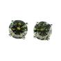 Green Peridot Moissanite Crystal Sterling Silver Earrings, Image 1 of 1