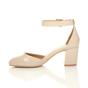 Natural AJVANI Natural Mid Block Heel Ankle Strap 2 Part Heels, Image 3 of 6