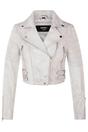 White Cropped Brando Leather Biker Jacket, Image 2 of 7