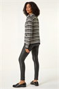 Black Linear Textured Cardigan, Image 3 of 5