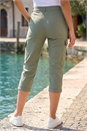 Khaki Cropped Cargo Stretch Trouser, Image 3 of 4