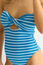 Blue Blue Twist Front Textured Swimsuit, Image 3 of 4