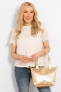 Gold Etre Gold Medium Metallic Faux Leather Tote Bag, Image 2 of 5