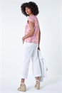 Pink Aztec Print Sequin Stretch T-Shirt, Image 3 of 5