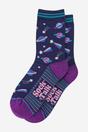 Navy Blue Outer Space Bamboo Socks, Image 3 of 4