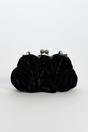 Black 3D Rose Clutch Bag in Black, Image 3 of 3