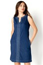 Blue Denim Shift Dress, Image 1 of 4