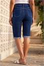 Indigo Essential Stretch Knee Length Shorts, Image 3 of 4