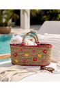 Pink Pia Rossini Pink Kaylee - Straw Beach Basket, Image 2 of 3