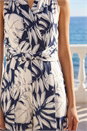 Ivory  Palm Leaf Print Stretch Jumpsuit, Image 4 of 4