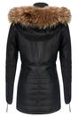 Charcoal Quilted Leather Parka Jacket-Winton, Image 4 of 5