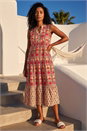 Red Border Print Smock Dress, Image 1 of 4