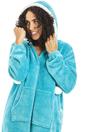 Light Blue Camille Lingerie Light Blue Supersoft Hooded Onesie, Image 2 of 6