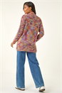 Multi  Fluffy Longline Cosy Cardigan, Image 3 of 5