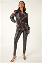 Black Dusk Foil Frill Shirt, Image 2 of 5