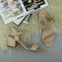 Natural AJVANI Natural Mid Block Heel Strappy Sandals, Image 4 of 6