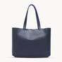 Navy 'ADELA' Smooth Real Leather Unlined Designer Tote Bag, Image 1 of 2