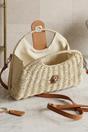 Beige Beige Woven Top Handle Handbag - Forest, Image 2 of 2