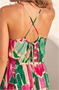 Pink Petite Print Tiered Hem Maxi Dress, Image 4 of 4
