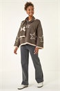 Dark Grey Star Knit Jumper and Scarf Set, Image 4 of 6