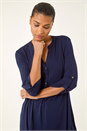 Navy Button Detail Tunic Top, Image 1 of 5