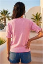 Light Pink Petite Shirred Sleeve Knit Top, Image 3 of 4