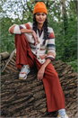 Ivory  Stripe Buttoned Knit Cardigan, Image 1 of 7