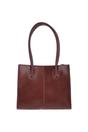 Brown Vegetable Tanned Real Leather Two Section With Mid Purse Bag, Image 3 of 3