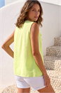 Lime Petite Frill Front Vest Top, Image 2 of 4