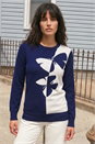 Navy Butterfly Sparkle Mix Jumper, Image 1 of 4