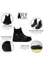 Black Womens Heel Ankle Platform Boots-HELY268, Image 3 of 5