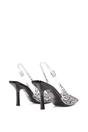 Black XY LONDON Black 'Pauline' Perspex Slingback High Heels With Crystal Details, Image 4 of 6