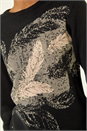 Black Jacquard Sparkly Knit Jumper, Image 5 of 5