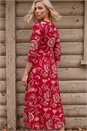 Red Petite Floral Midi Dress, Image 2 of 4