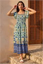 Green  Leaf Border Midi Dress, Image 2 of 4