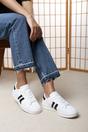 White Yamileth Stripe Panel Detailed Trainer, Image 1 of 2