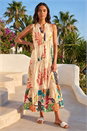 Yellow Floral Print Smock Maxi Dress, Image 2 of 4