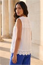 Ivory  Cotton Lace Crinkle Blouse, Image 3 of 4