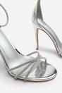 Silver 'Summer' Stiletto High Heels With Rhinestone Strap, Image 3 of 4