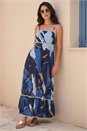 Blue Dusk Abstract Ric Rac Maxi Dress, Image 2 of 4