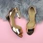 Rose Gold Mid Wedge Heel Ankle Strap Sandals, Image 4 of 6