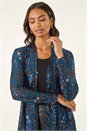 Royal Blue Sequin Longline Kimono, Image 4 of 5